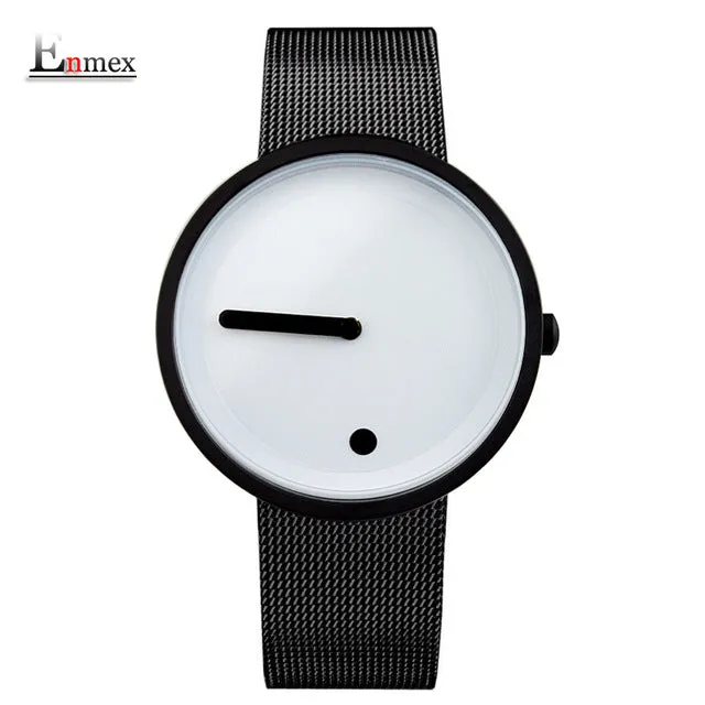 2017gift Enmex cool colour Minimalist style wristwatch creative design Dot and Line simple stylish with  quartz  fashion watch