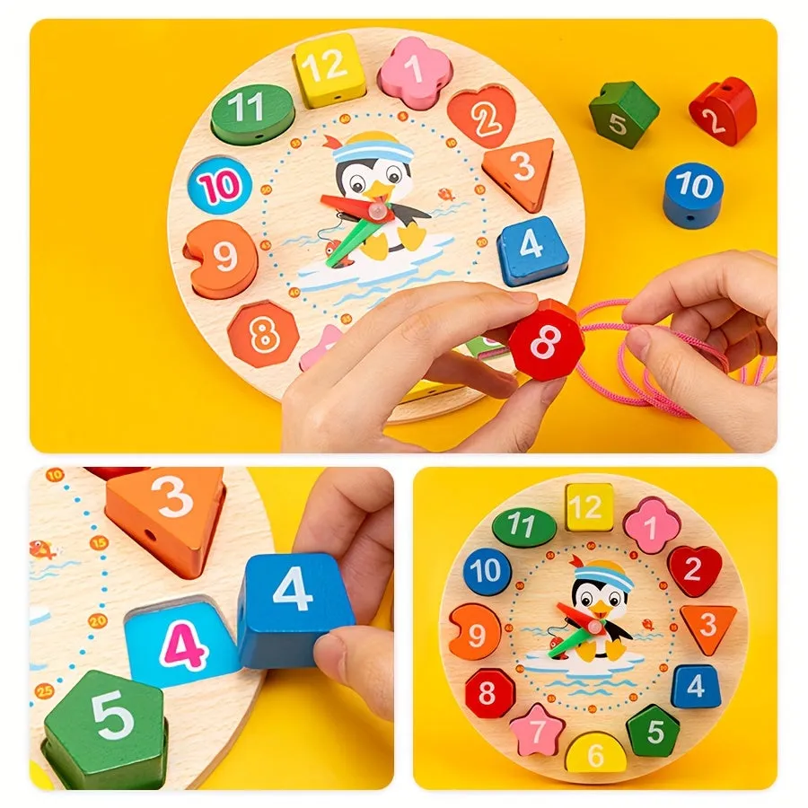 5in1 Montessori Toy Set Education Music Instruments Beads Clocks