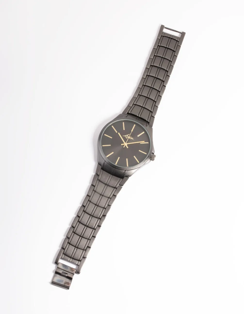 Black Basic Detail Link Watch