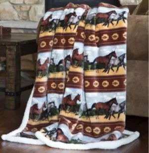 Carstens Horses Fleece Throw