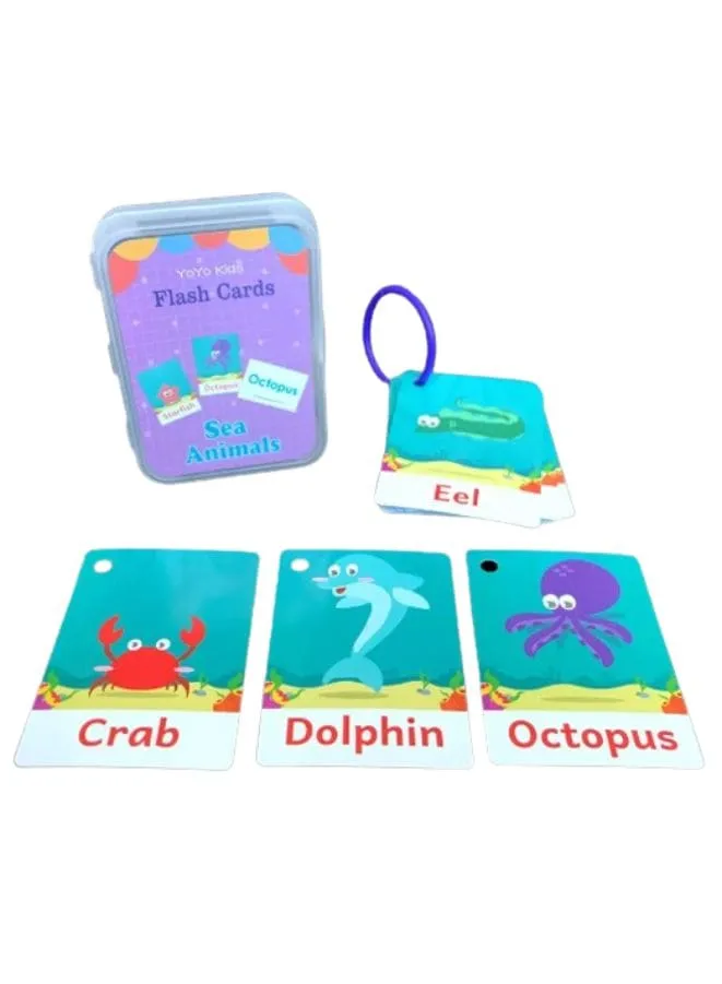 Children Learning Cards: Educational Baby Flash Cards Pocket Card Preschool Teaching Cards for kids, Sea Animals