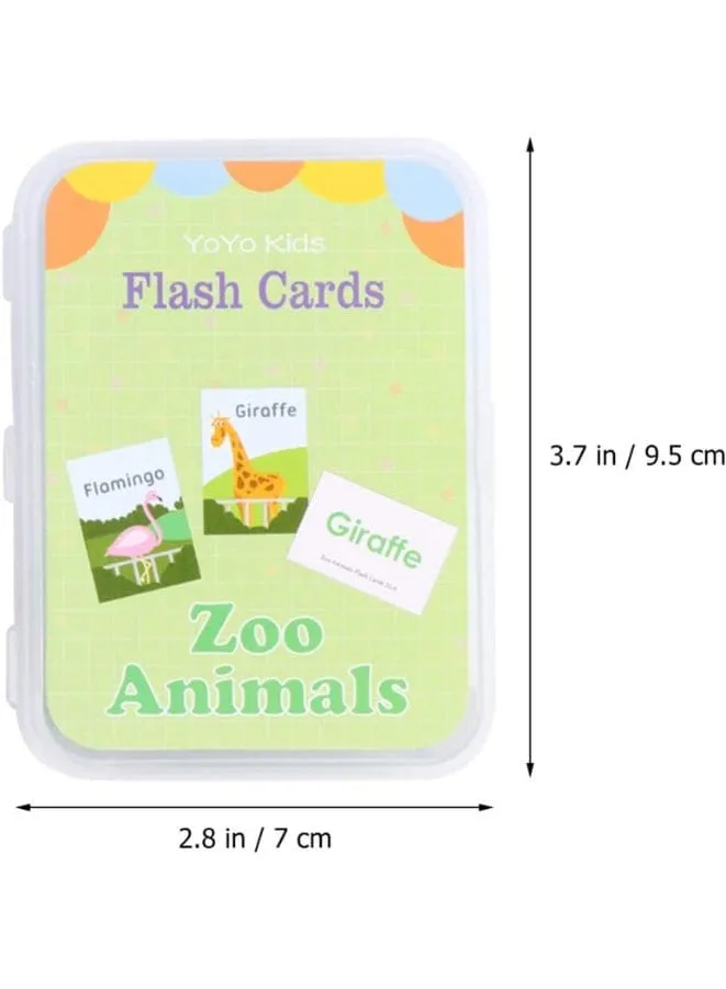 Children Learning Cards: Educational Baby Flash Cards Pocket Card Preschool Teaching Cards for kids, Zoo Animals