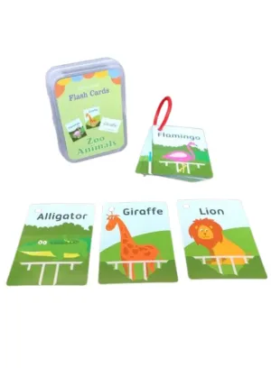 Children Learning Cards: Educational Baby Flash Cards Pocket Card Preschool Teaching Cards for kids, Zoo Animals