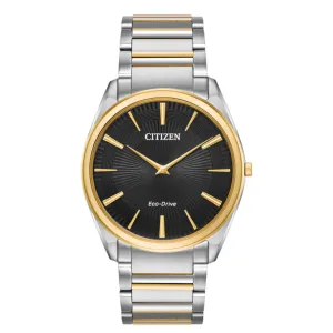 Citizen Eco Drive Stiletto Two Tone Watch with Black Dial AR3074-54E