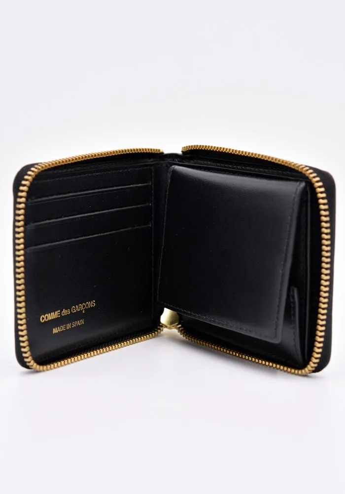 COMME DES GARCONS SA7100 CLASSIC ZIP WALLET BLACK