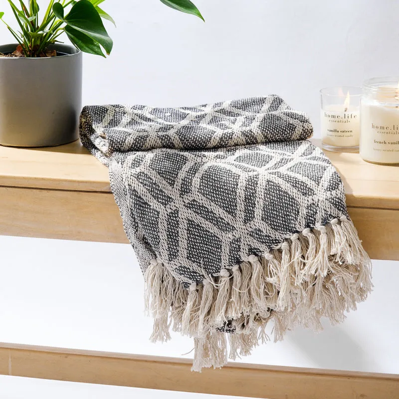 Cotton Bay Honeycomb Throw - Dark Grey