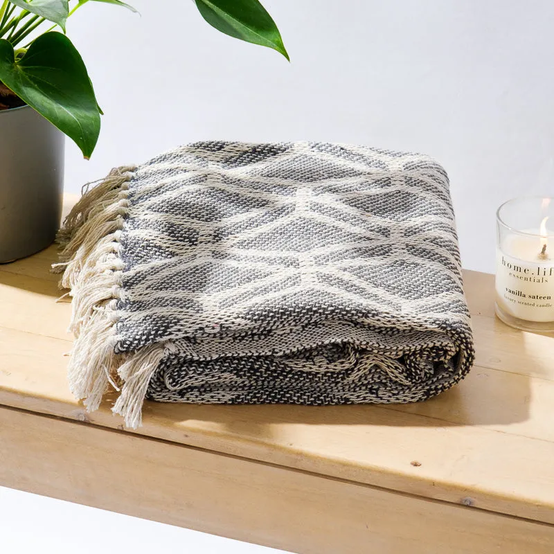 Cotton Bay Honeycomb Throw - Dark Grey