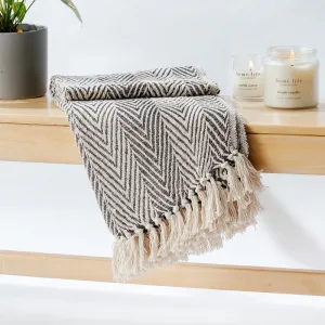 Cotton Bay Ladder Throw - Dark Grey