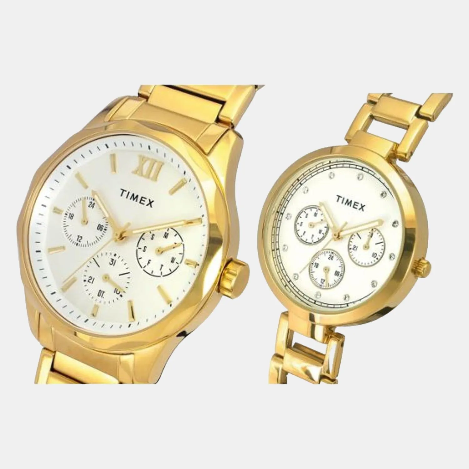 Couple Silver Analog Stainless Steel Watch TW00PR277