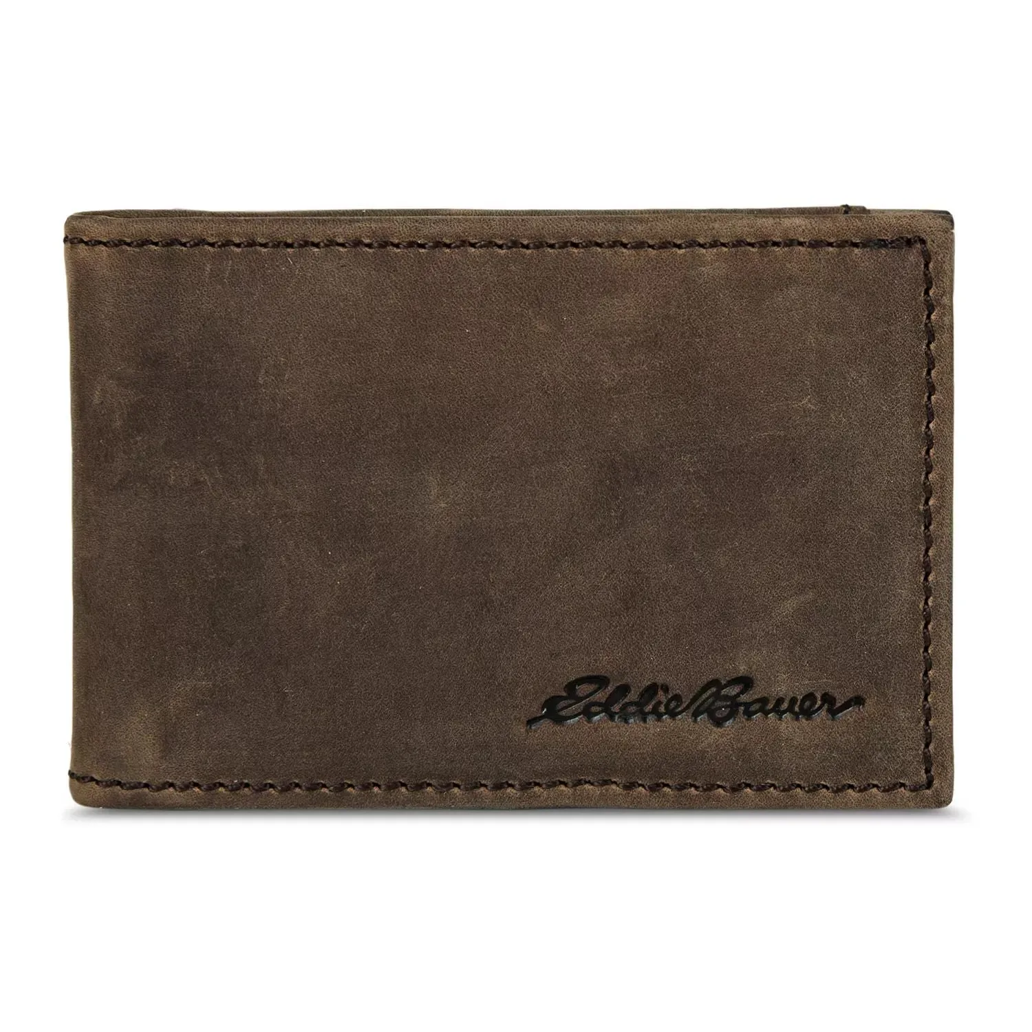 Eddie Bauer Men's Wallet with Money Clip, Double Embossed