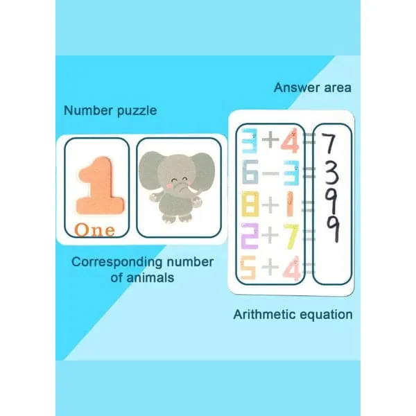 Educational Toys Reusable Math Learning Puzzle Cards for kids