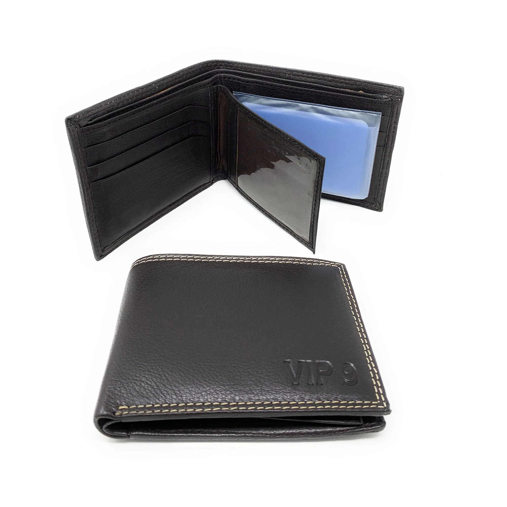 Empire Cove VIP Classic Genuine Leather Slim Bifold Wallets Side Flip ID