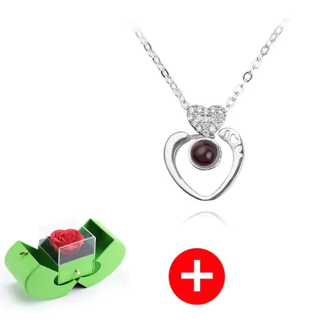 Eternal Flower Box with Necklace & Message