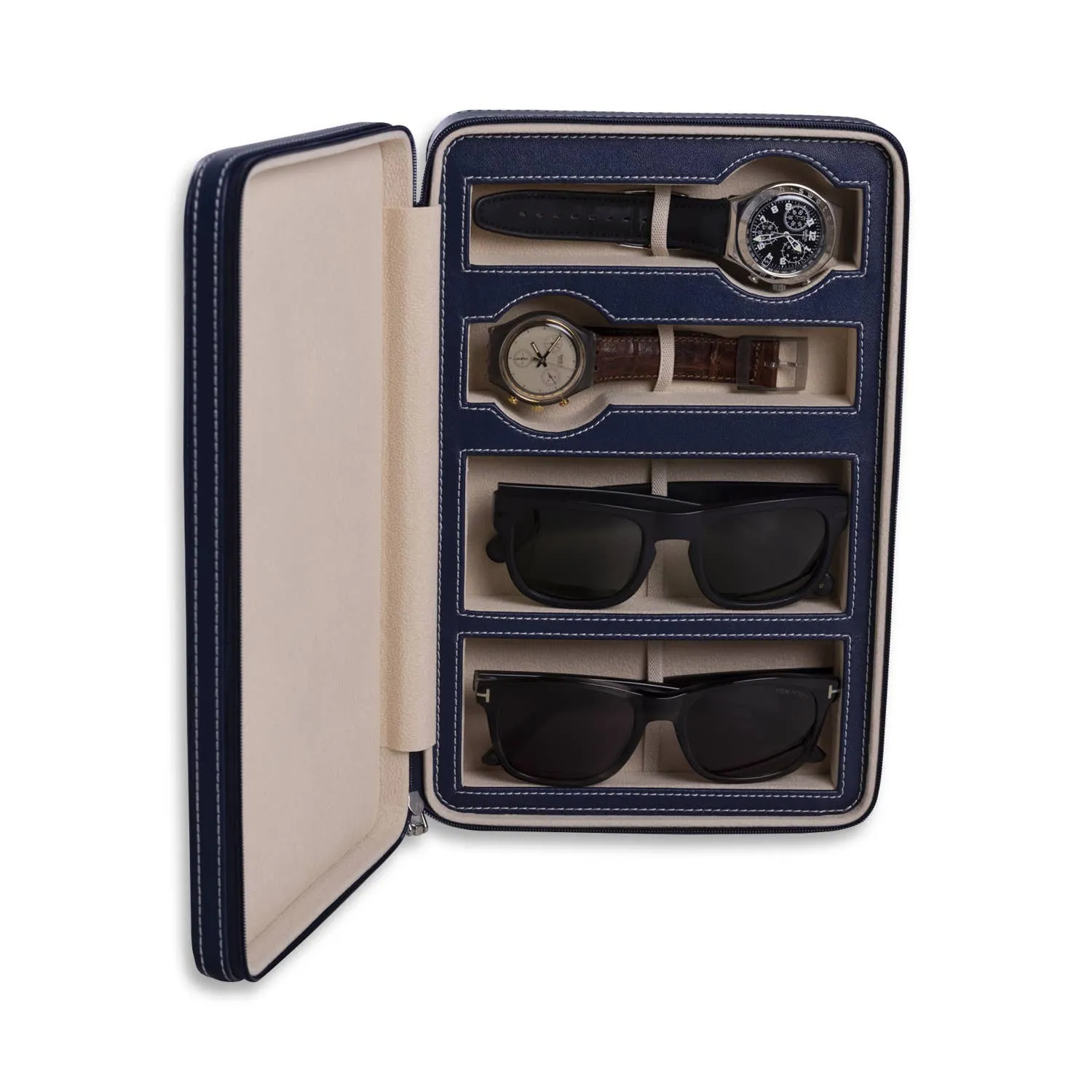 Francis Watch and Sunglass Travel Case: Black