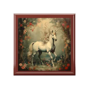 French Folk Art Unicorn Jewelry Box