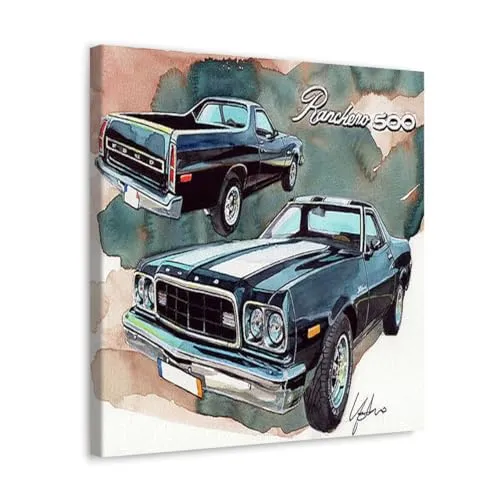 GADGETS WRAP Canvas Gallery Wrap Framed for Home Office Studio Living Room Decoration (10x10inch) - Ford Ranchero