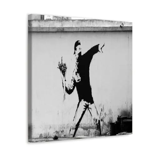 GADGETS WRAP Canvas Gallery Wrap Framed for Home Office Studio Living Room Decoration (10x10inch) - Grafitti Man