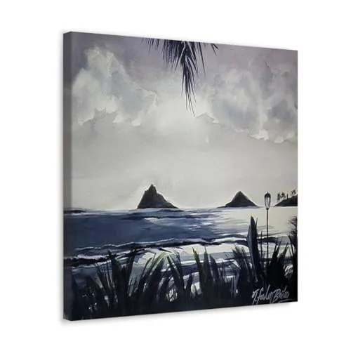 GADGETS WRAP Canvas Gallery Wrap Framed for Home Office Studio Living Room Decoration (10x10inch) - Moonlight On The Mokuluas Sold