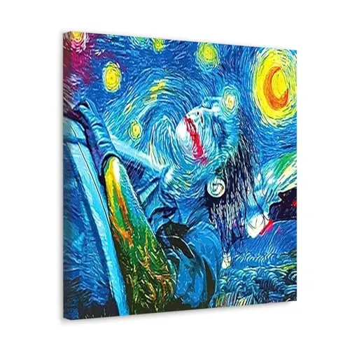 GADGETS WRAP Canvas Gallery Wrap Framed for Home Office Studio Living Room Decoration (10x10inch) - Van Gogh's Joker