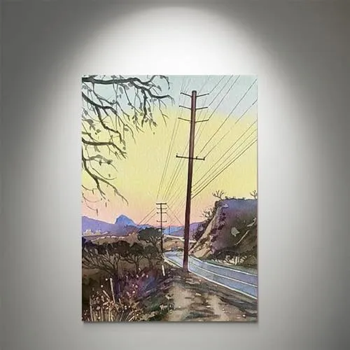 GADGETS WRAP Canvas Gallery Wrap Framed for Home Office Studio Living Room Decoration (11x14inch) - Sugerloaf Sunset Mulholland