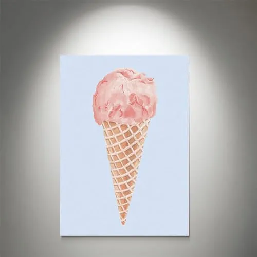 GADGETS WRAP Canvas Gallery Wrap Framed for Home Office Studio Living Room Decoration (11x17inch) - Summer Lovin' Ice Cream III