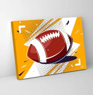 GADGETS WRAP Canvas Gallery Wrap Framed for Home Office Studio Living Room Decoration (11x9inch) - American Foot Ball Illustration