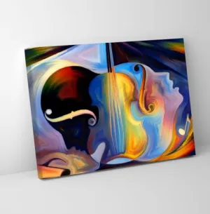 GADGETS WRAP Canvas Gallery Wrap Framed for Home Office Studio Living Room Decoration (11x9inch) - Colorful Abstract Violin