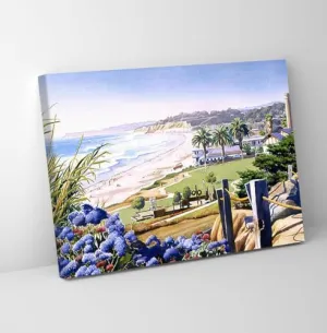 GADGETS WRAP Canvas Gallery Wrap Framed for Home Office Studio Living Room Decoration (11x9inch) - Powerhouse Beach Del Mar Blue