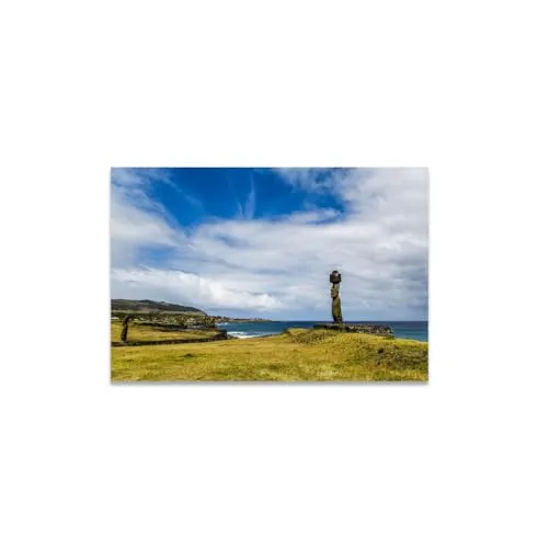 GADGETS WRAP Canvas Gallery Wrap Framed for Home Office Studio Living Room Decoration (11x9inch) - The Scenery Easter Island Blue Sky