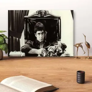 GADGETS WRAP Canvas Gallery Wrap Framed for Home Office Studio Living Room Decoration (14x11inch) - Al Pacino Scarface Black & White Print