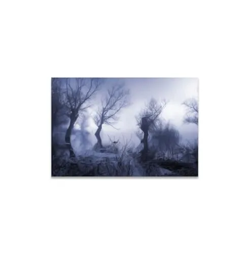 GADGETS WRAP Canvas Gallery Wrap Framed for Home Office Studio Living Room Decoration (14x11inch) - Dark Dead Tree (2)