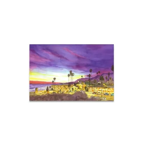 GADGETS WRAP Canvas Gallery Wrap Framed for Home Office Studio Living Room Decoration (14x11inch) - Linden At Sunset