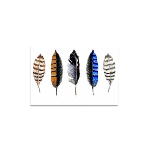 GADGETS WRAP Canvas Gallery Wrap Framed for Home Office Studio Living Room Decoration (14x11inch) - Native Feather (2)