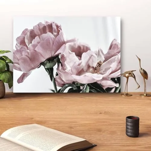 GADGETS WRAP Canvas Gallery Wrap Framed for Home Office Studio Living Room Decoration (14x11inch) - Peonies