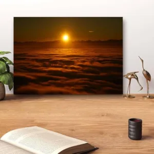 GADGETS WRAP Canvas Gallery Wrap Framed for Home Office Studio Living Room Decoration (14x11inch) - Sunrise Sea Of Fog