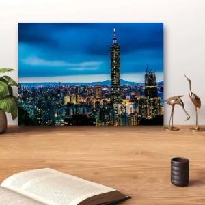 GADGETS WRAP Canvas Gallery Wrap Framed for Home Office Studio Living Room Decoration (14x11inch) - Taipei. Taiwan