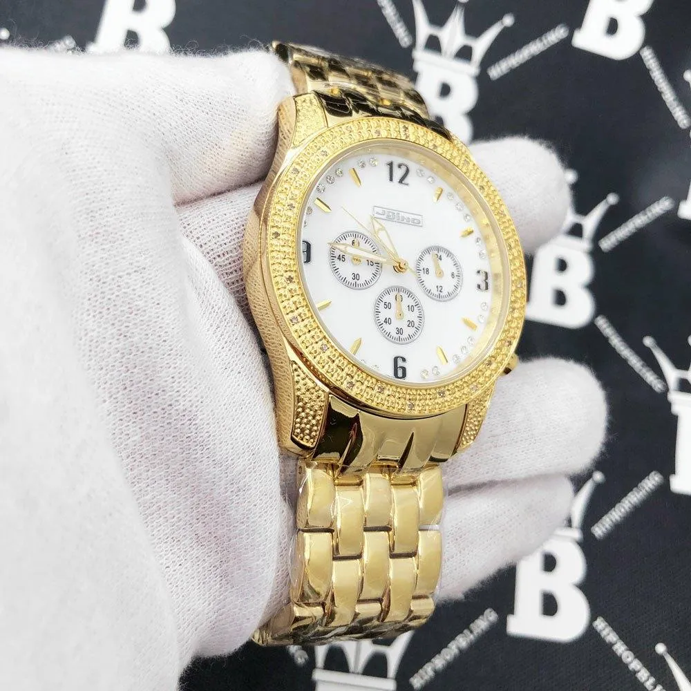 Gold Classic Chrono .25 Carat Diamond Hip Hop Watch JoJino