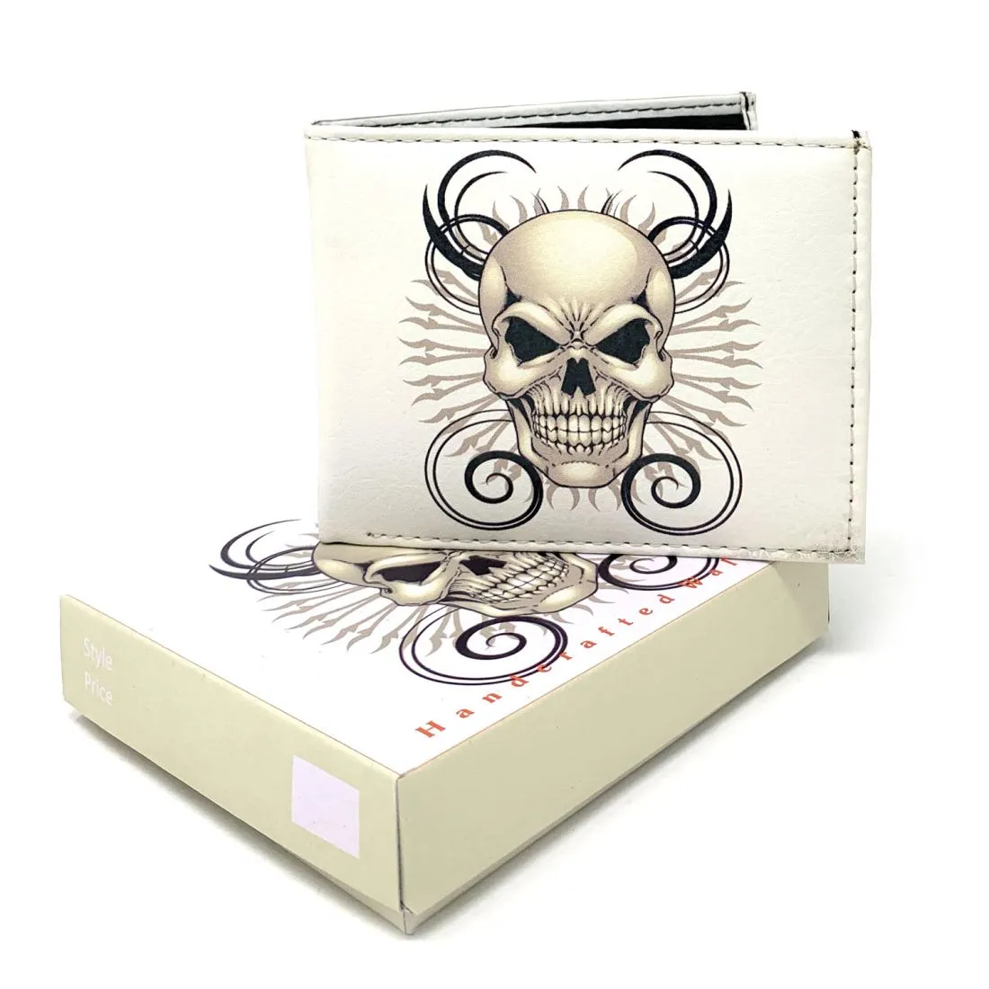 Gothic Skull Grim Reaper Bifold Wallets In Gift Box Mens Womens