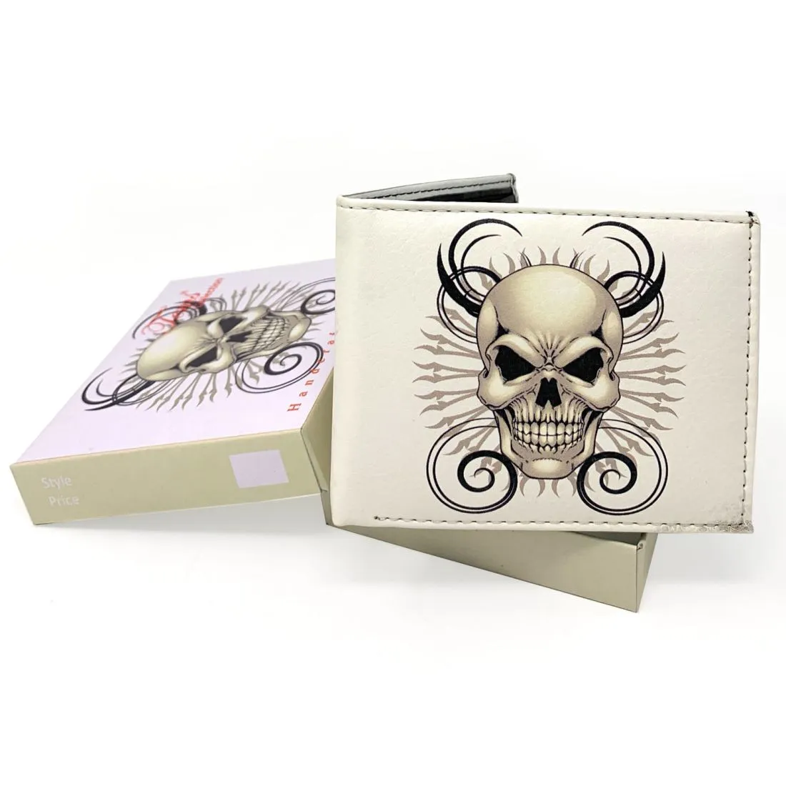 Gothic Skull Grim Reaper Bifold Wallets In Gift Box Mens Womens