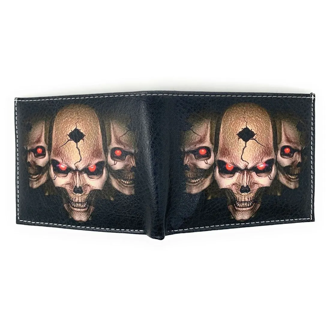 Gothic Skull Grim Reaper Bifold Wallets In Gift Box Mens Womens