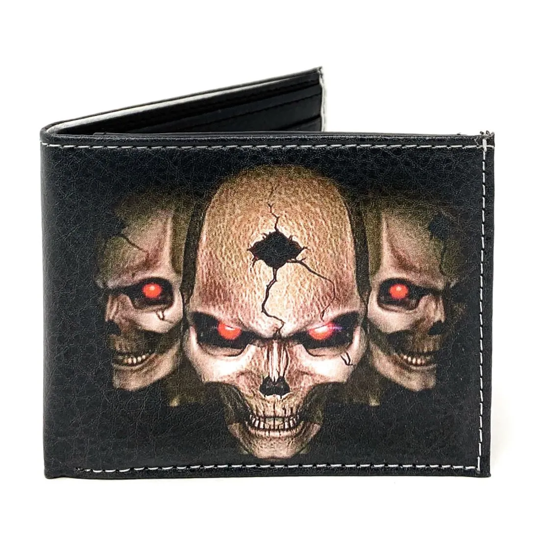 Gothic Skull Grim Reaper Bifold Wallets In Gift Box Mens Womens