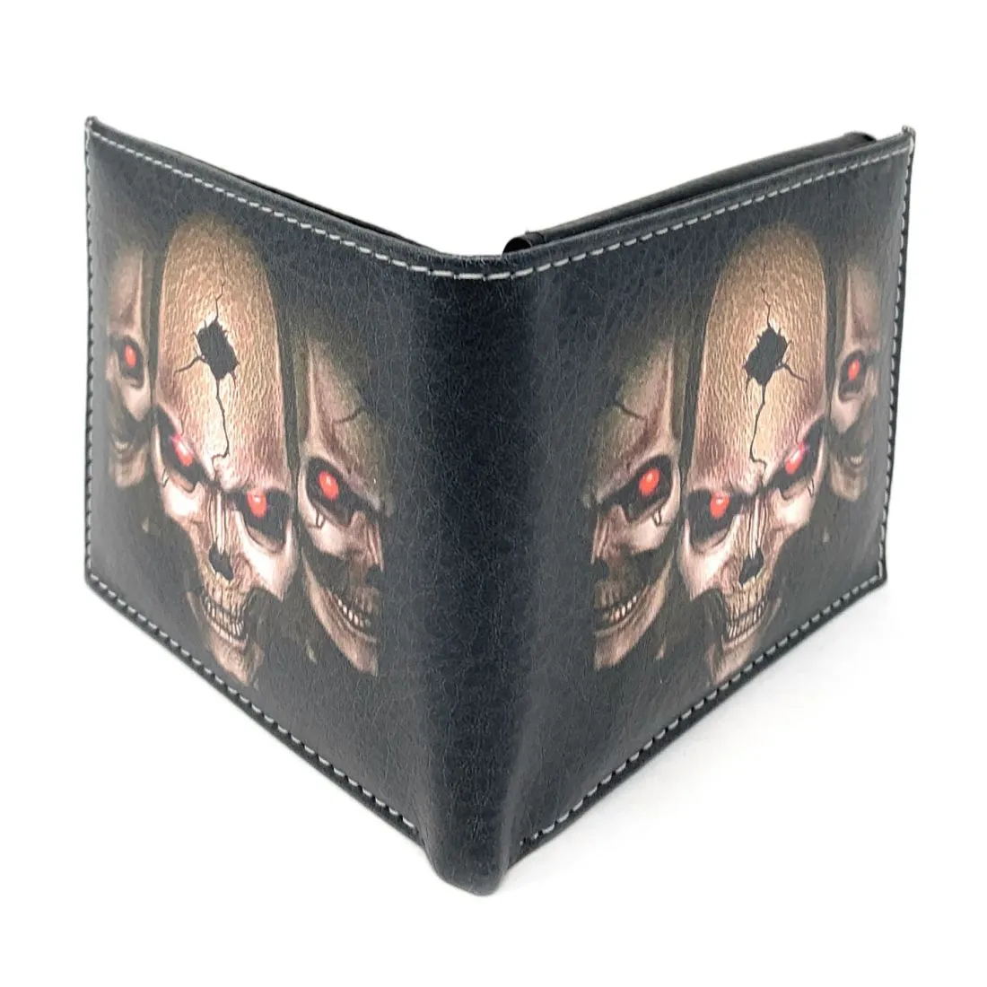 Gothic Skull Grim Reaper Bifold Wallets In Gift Box Mens Womens