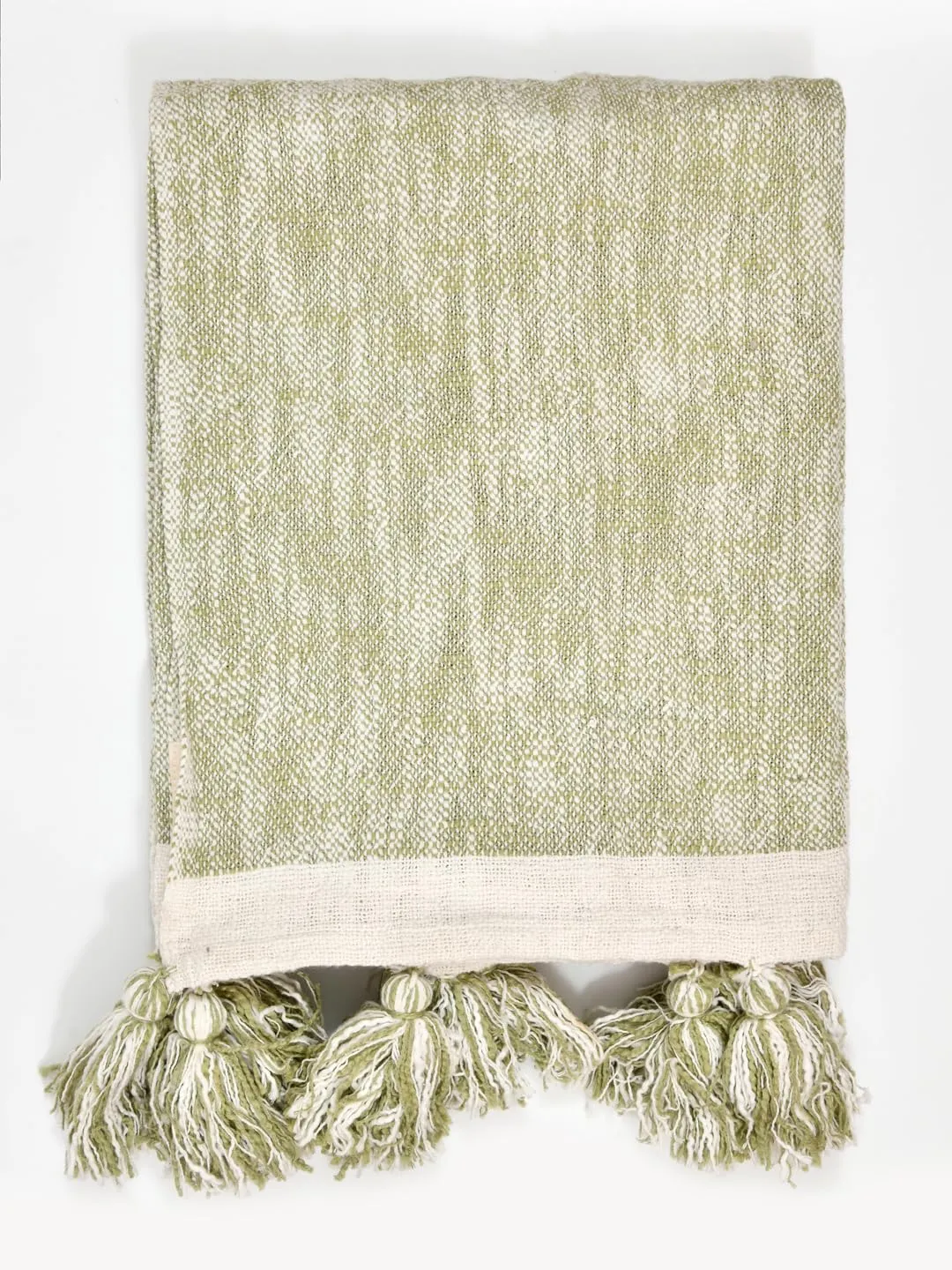 HOUSE OF GULAB Cotton Throw, Bohemian Throw for Sofa and Couch, Eco Friendly Throw for Home and Decor, Soft and Cozy Decorative Throw for Daily Uses (Green)