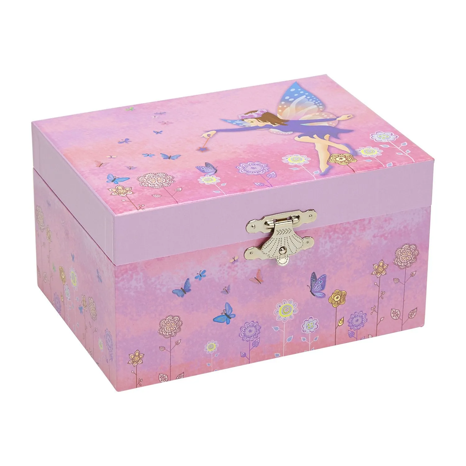 Jewelkeeper Girl's Musical Jewelry Storage Box with Twirling Fairy, Flower Design, Dance