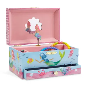 Jewelkeeper Mermaid Musical Jewelry Box, Underwater Design with Pullout Drawer, Over the