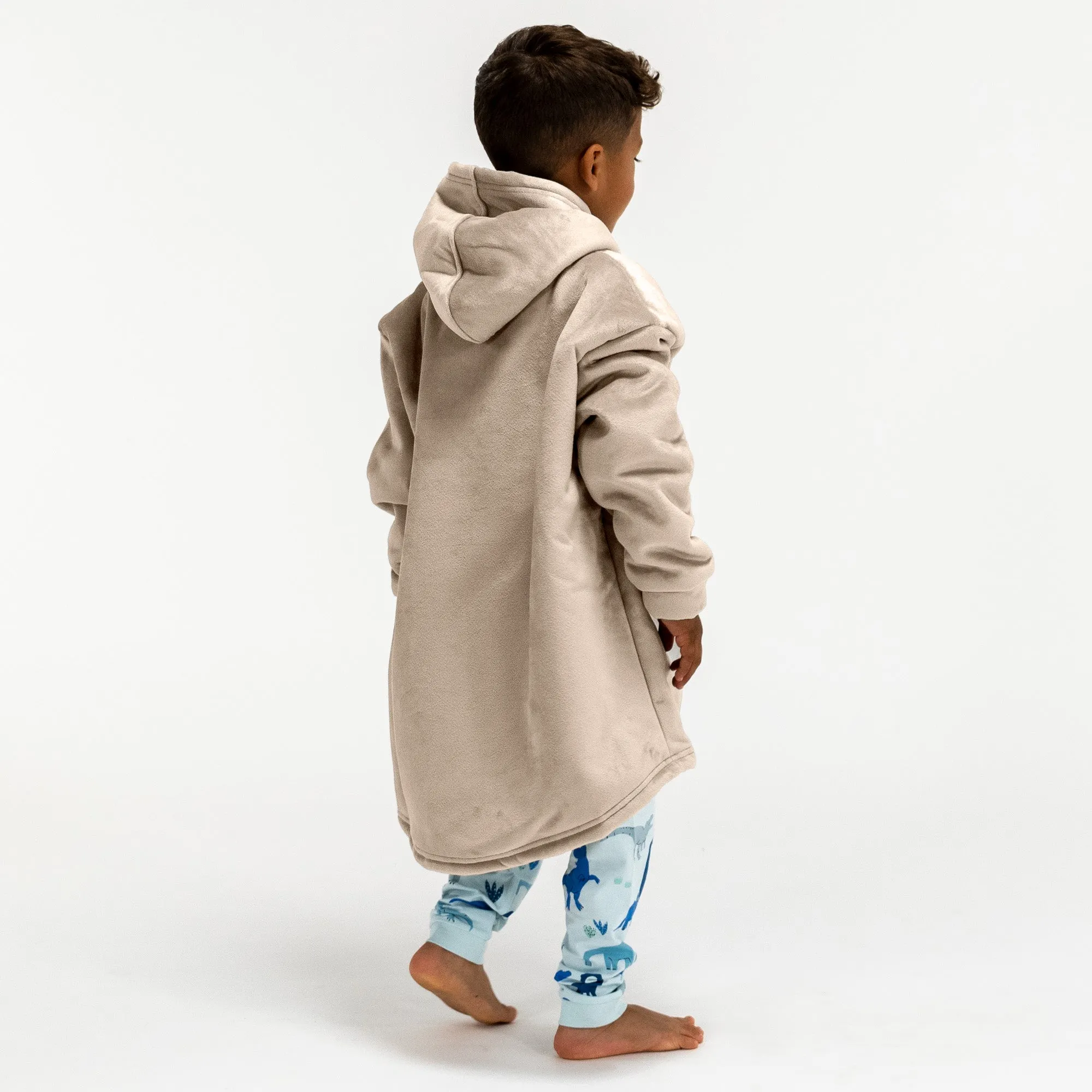 Kids Oversized Hoodie Blanket Sweatshirt - Minky Cream / Mink