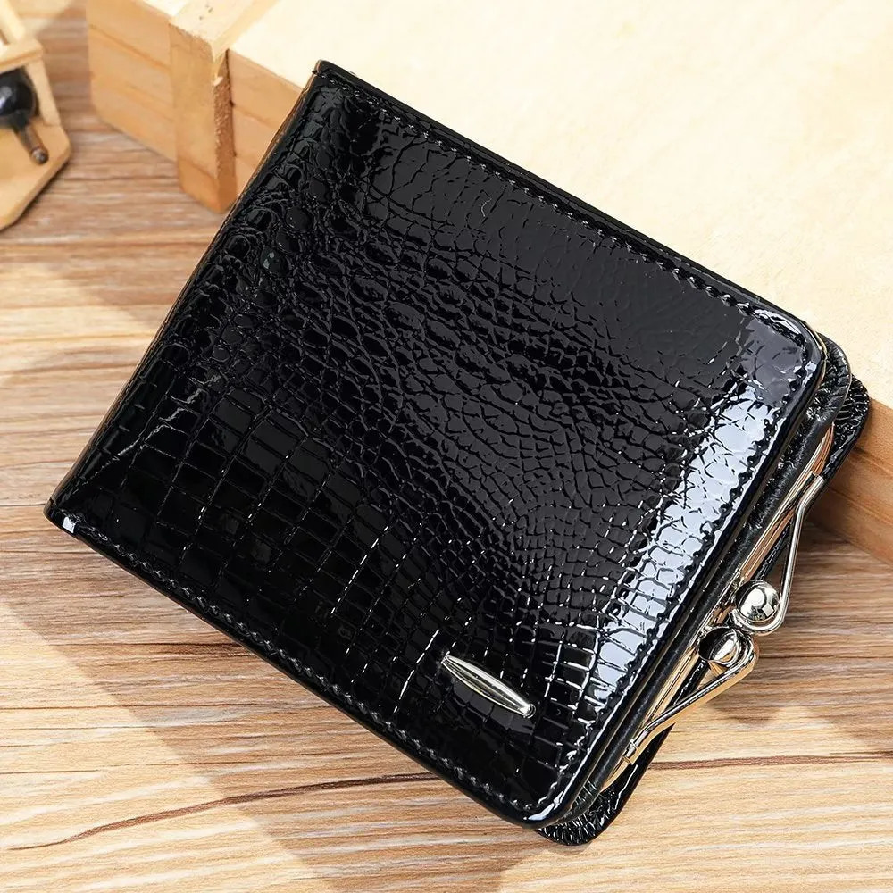 Luxury CrocLeather Short Zipper Wallets