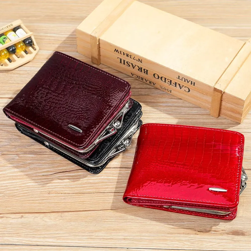 Luxury CrocLeather Short Zipper Wallets