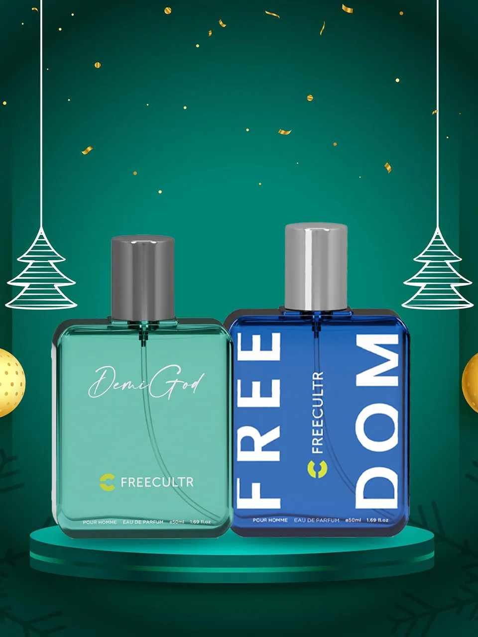 Luxury Perfume Gift Set For Men - Freedom & DemiGod - 50 ml