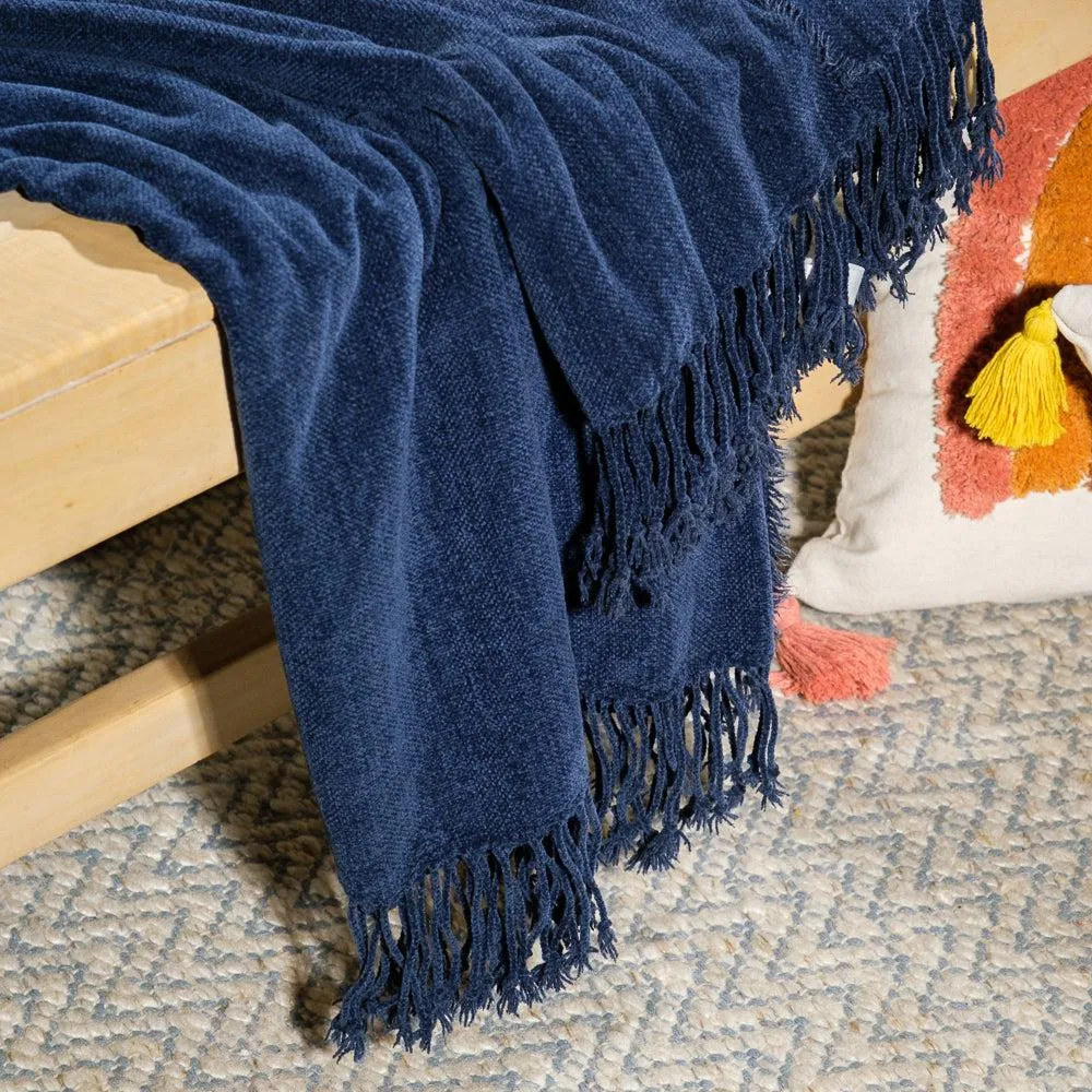 Nest Chenille Throw - Navy